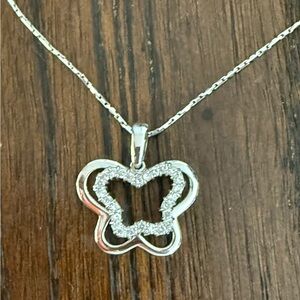 Elegant Silver Butterfly Pendant